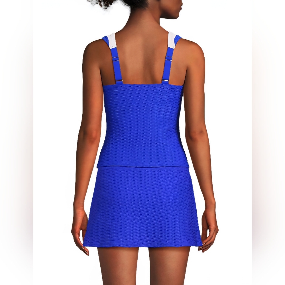 Lands' End Tankini Top Square Neck Textured Women's Swim NWT XS - Picture 6 of 6